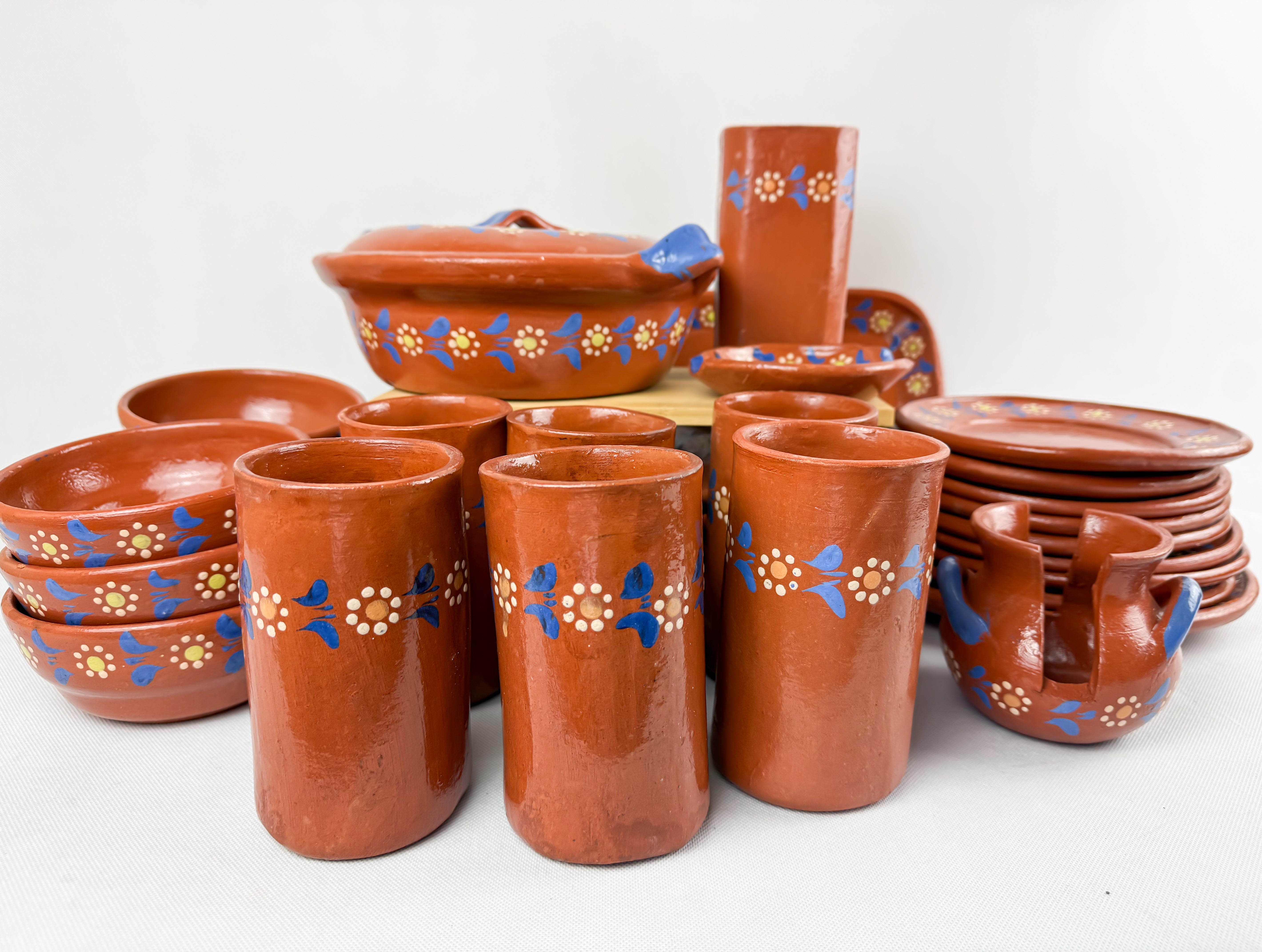 hand-painted Mexican ceramic dinnerware