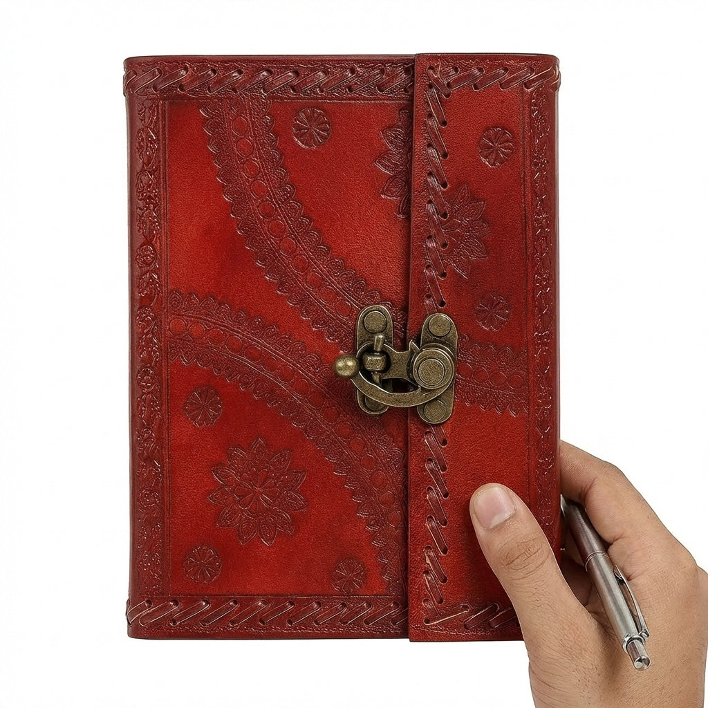 Leather Travel Journal with Lock