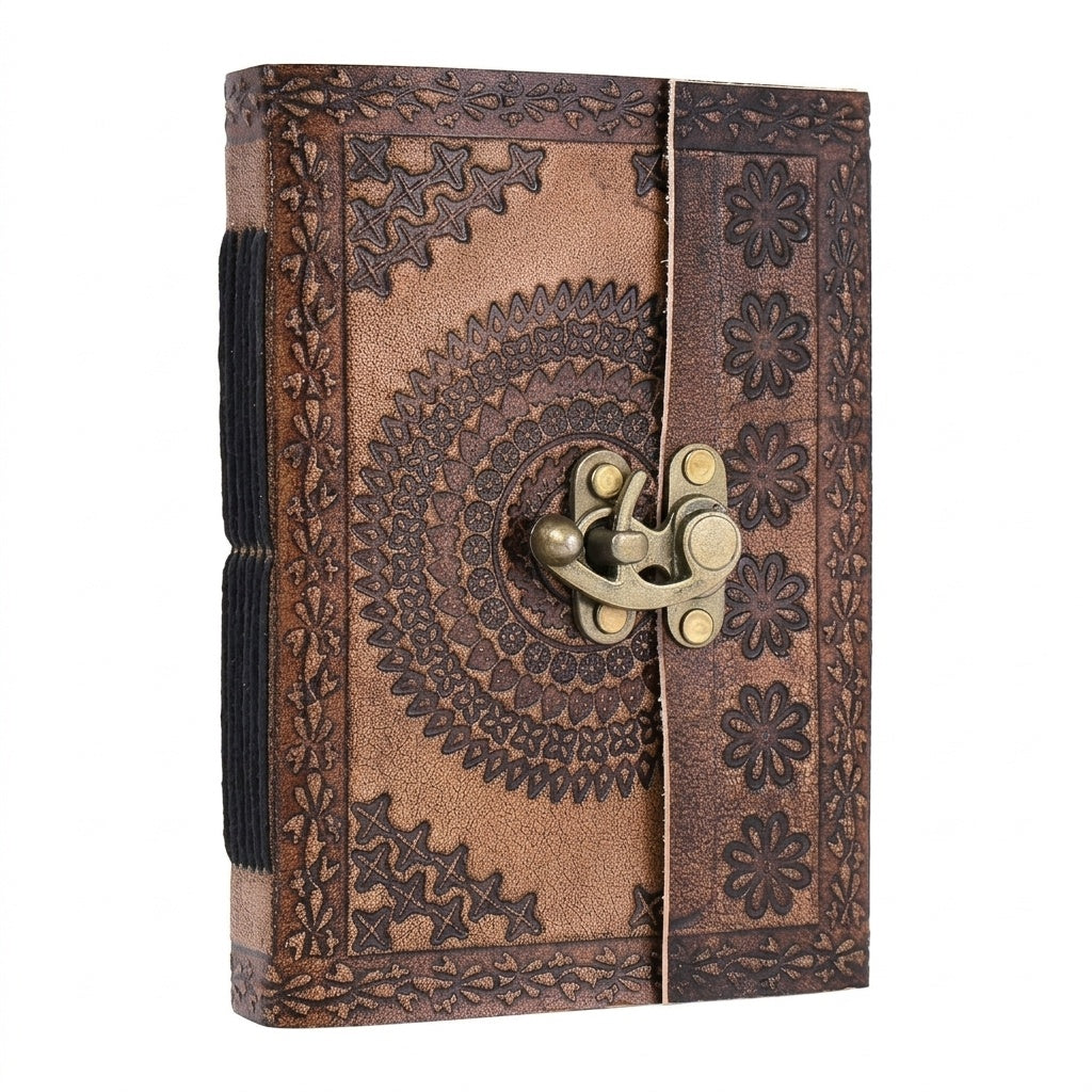 Leather Bound Travel Journal with Lock