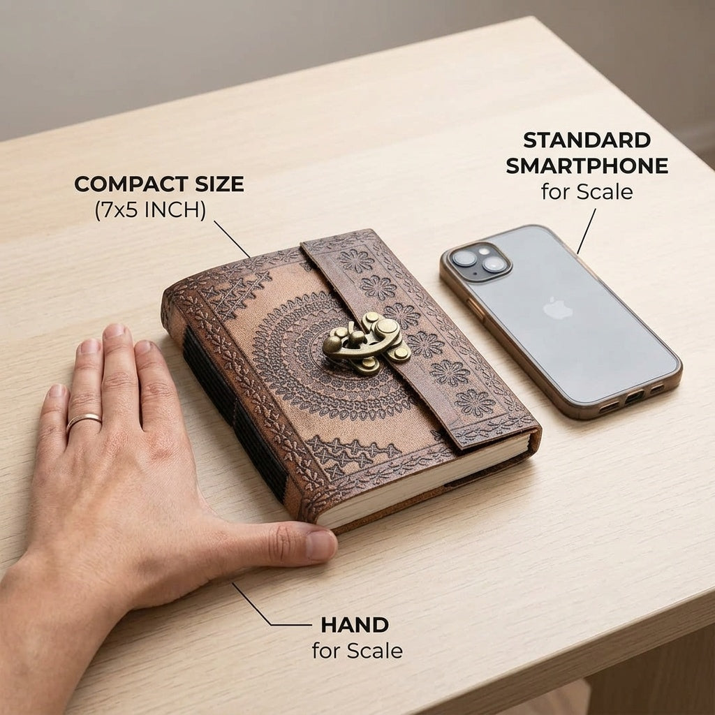 Leather Bound Travel Journal with Lock