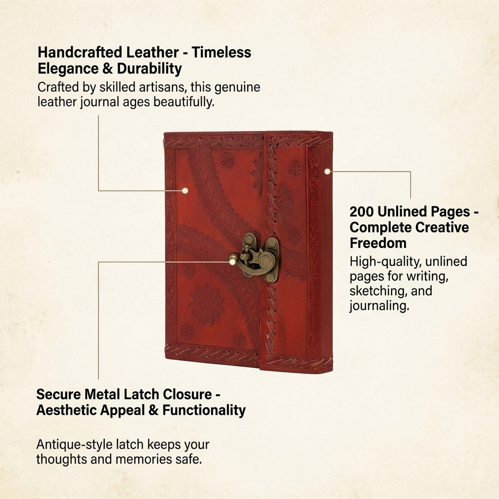 Leather Travel Journal with Lock