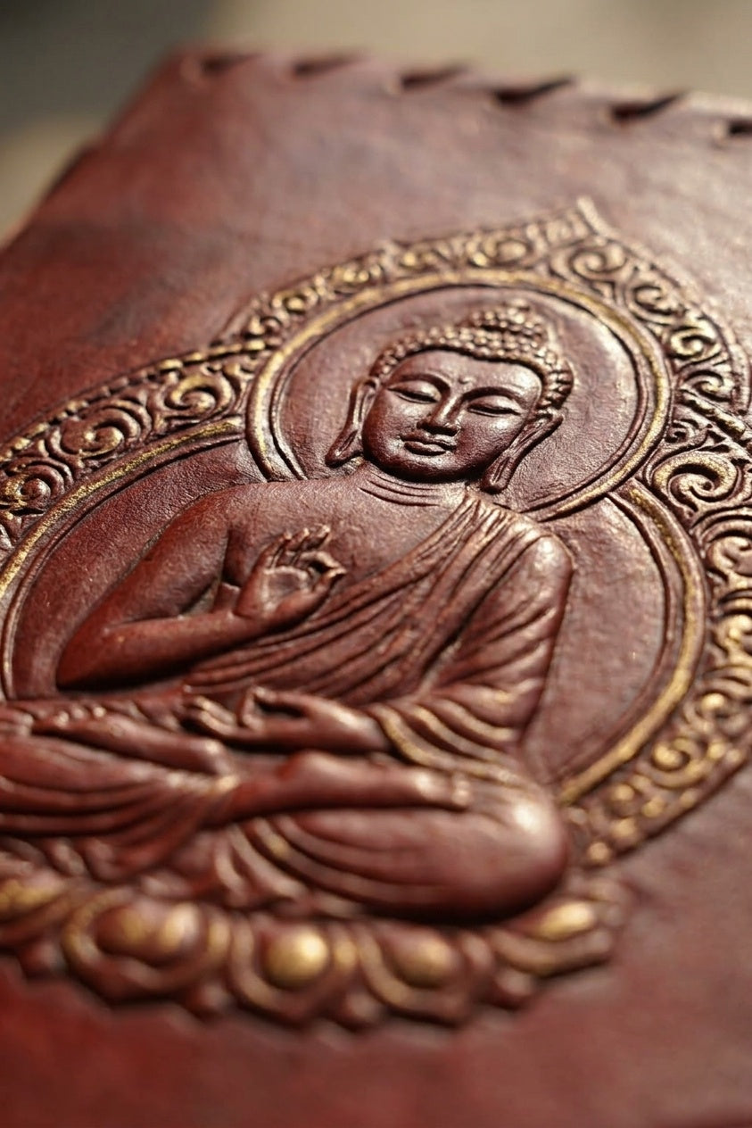 Buddha Embossed Leather Travel Diary