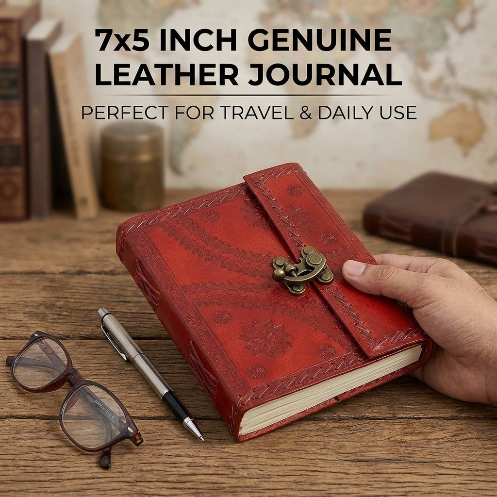 Leather Travel Journal with Lock