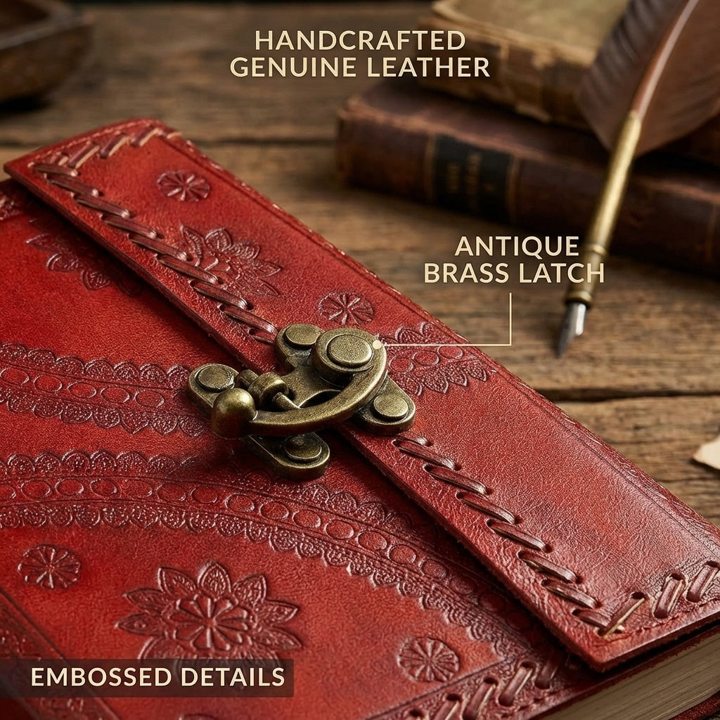 Leather Travel Journal with Lock