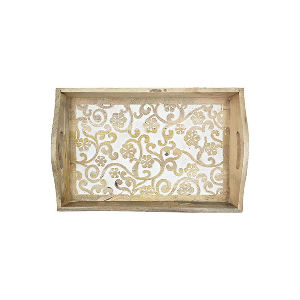 Hand-Carved Wooden Serving Tray