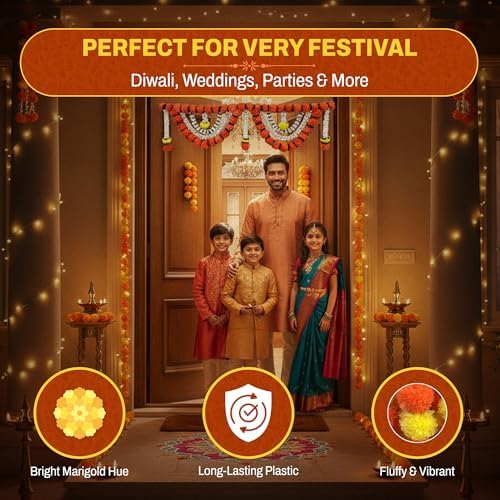 Marigold &amp; Pearl Door Toran
