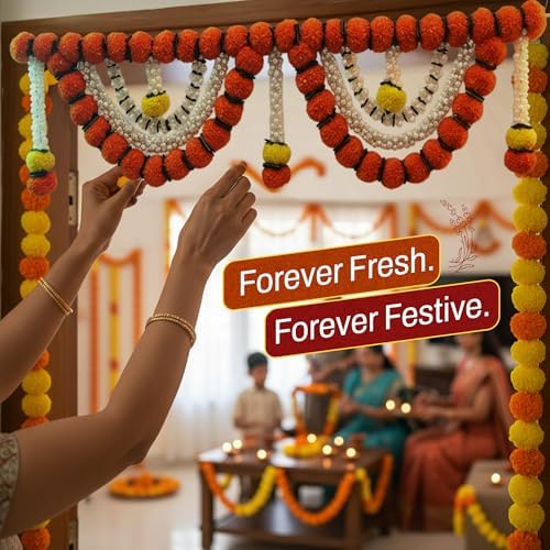 Marigold &amp; Pearl Door Toran