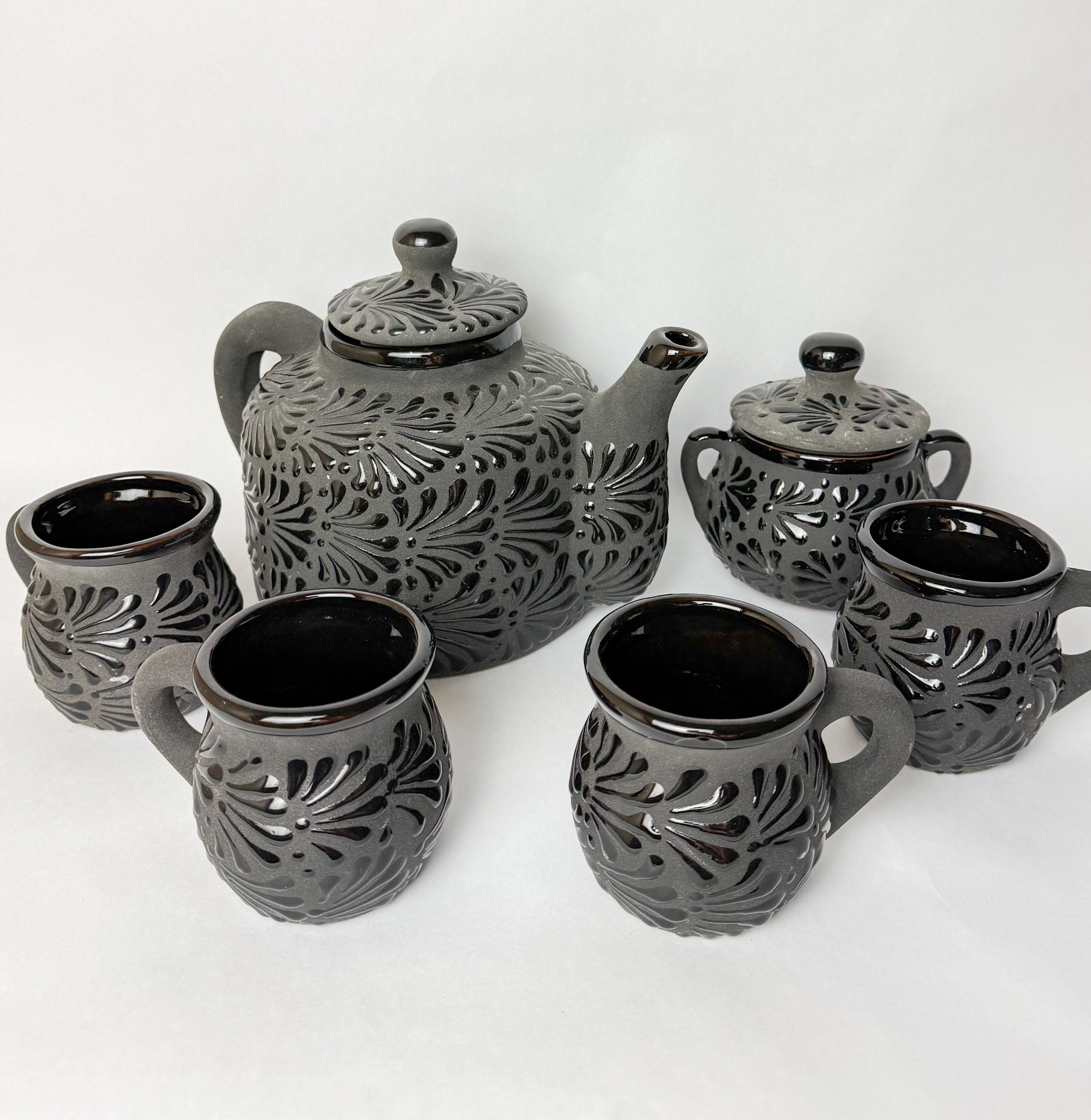 Mexican Talavera Style Tea Set 6pc - Juego de Te