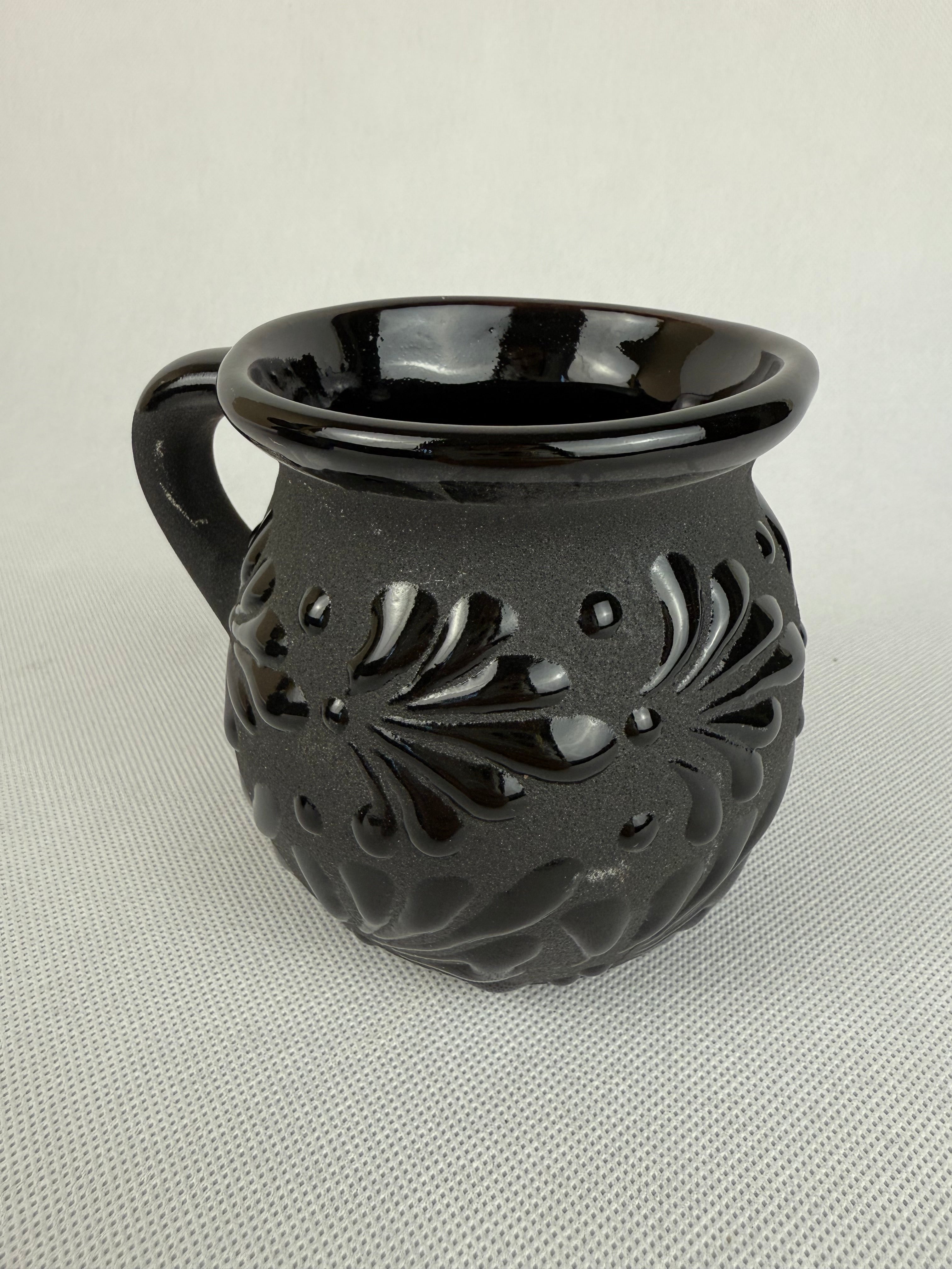 Mexican Clay Mugs Black Engobe - Tazas De Barro Jarrito