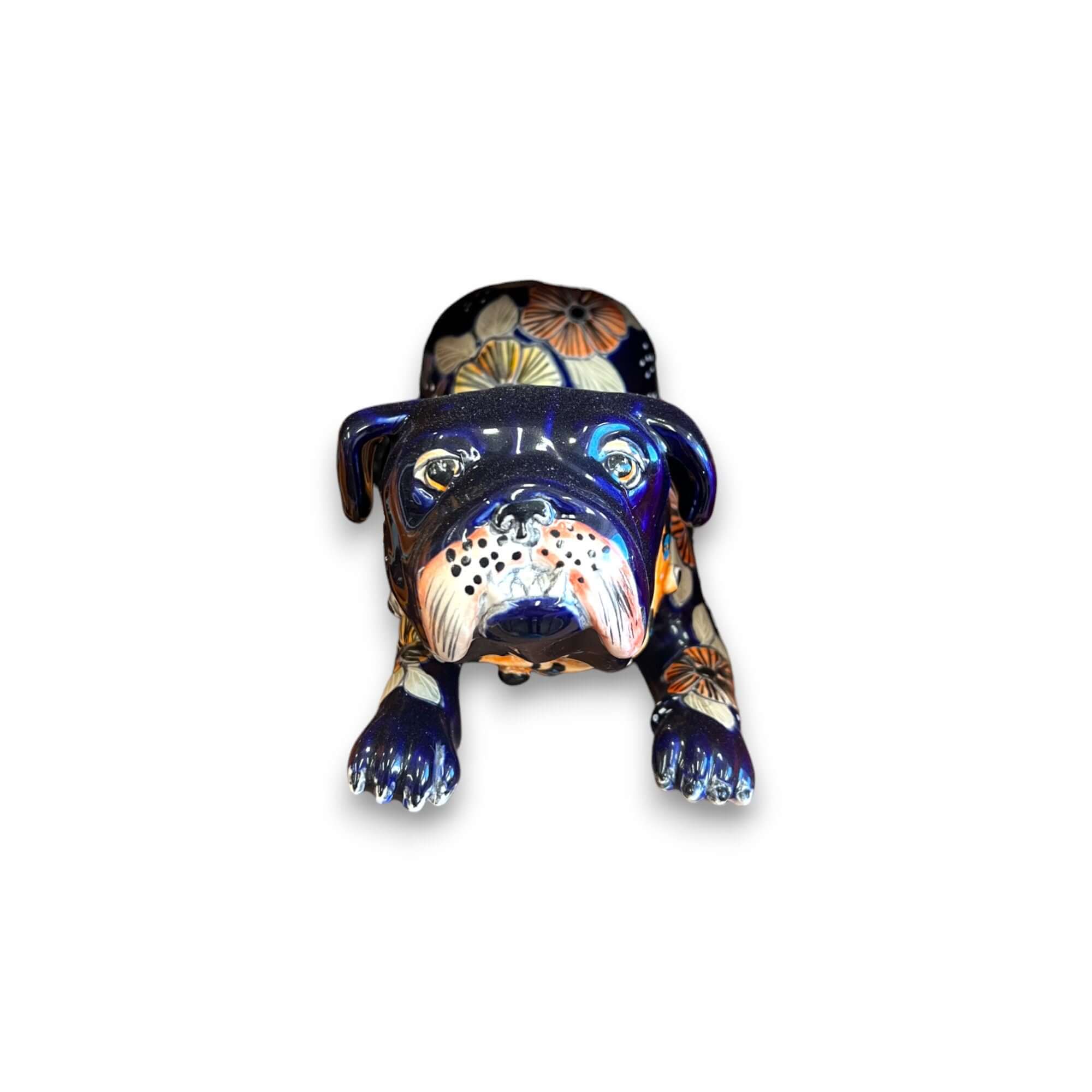 Handmade Talavera Pug Statue | Colorful Mexican Dog Art