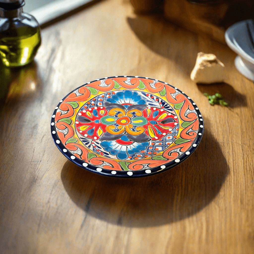 handmade 6-inch Talavera ceramic dinner plate