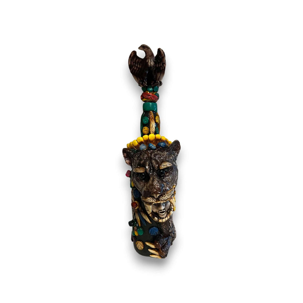 Aztec Warrior Tequila Set | Handmade Mexican Shot Glass & Decanter Set