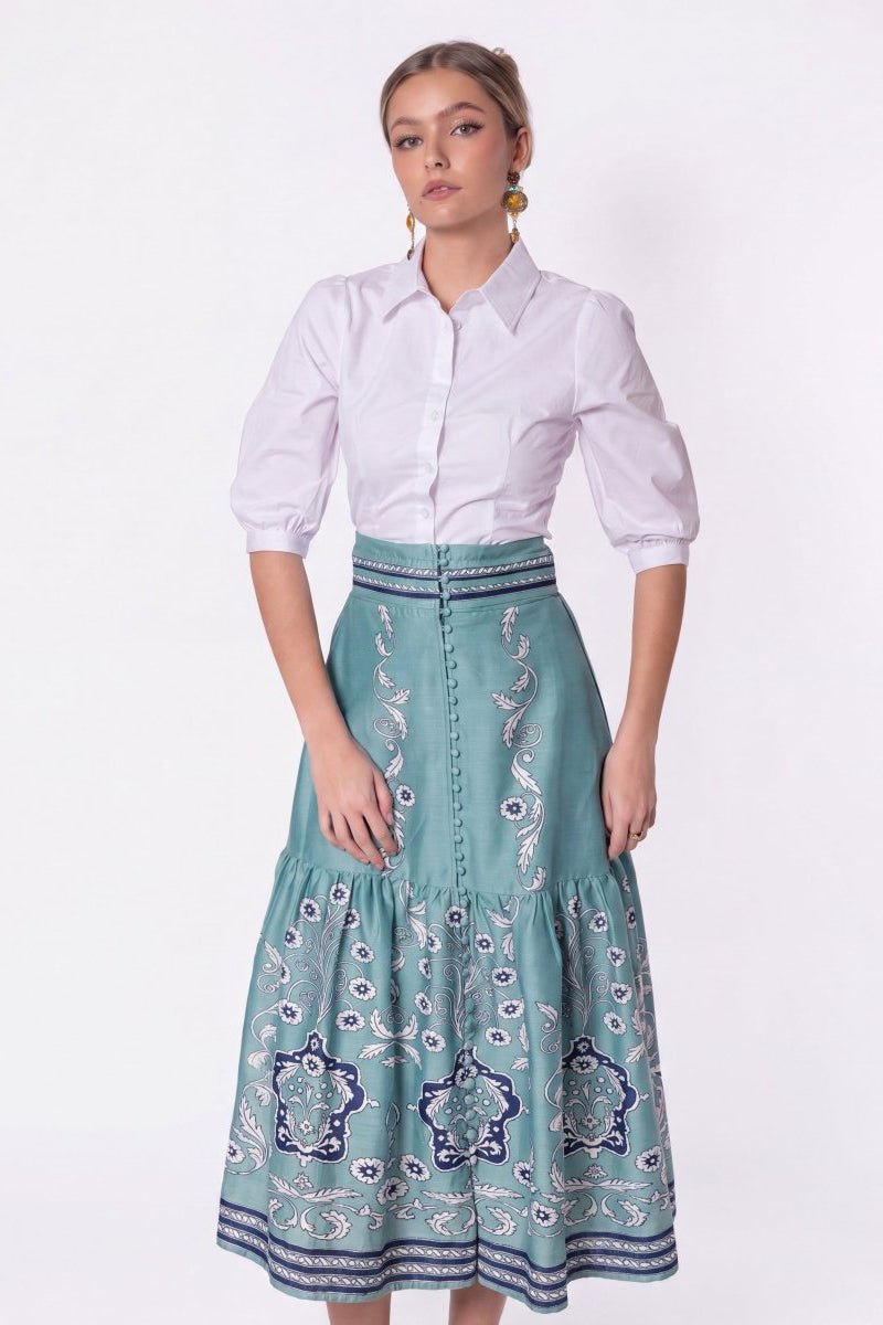 Siena Skirt (Blue Pattern)